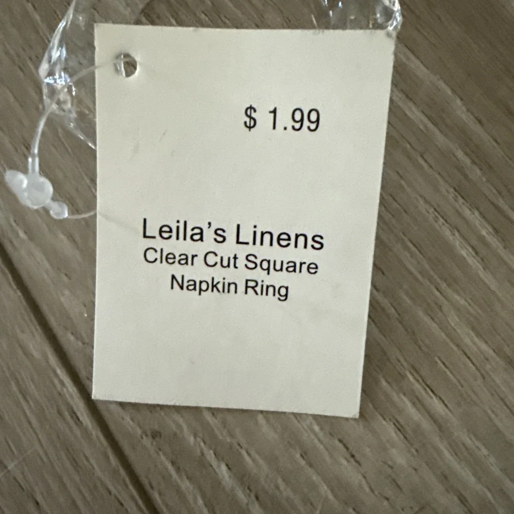 NEW Set of 4 Vintage Clear Cut Square Napkin Rings‎ Holders Mid Century